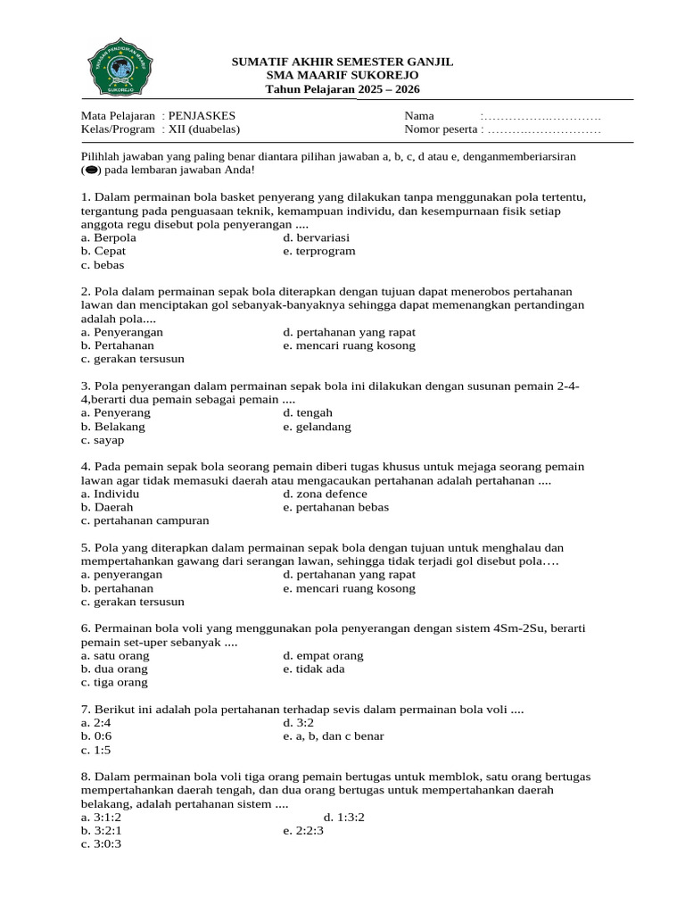 Penjas Kelas 12 PDF