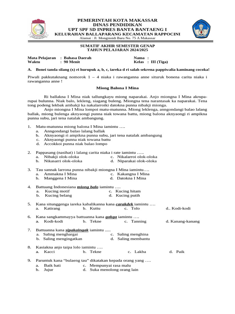 5 Rahasia Menguasai Soal Bahasa Daerah Kelas 3 Semester 1 Agar Nilai Anak Melambung Tinggi