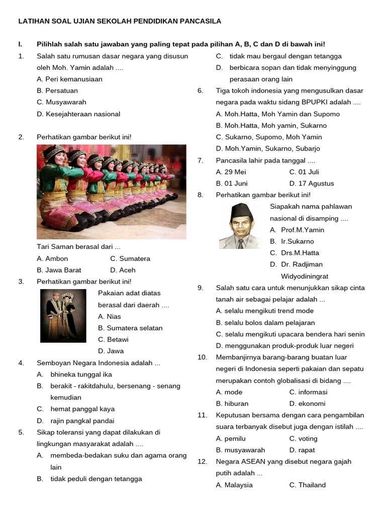 Soal Ujian Pendidikan Pancasila 2023 PDF Soal Ujian Pendidikan Pancasila 2023 PDF