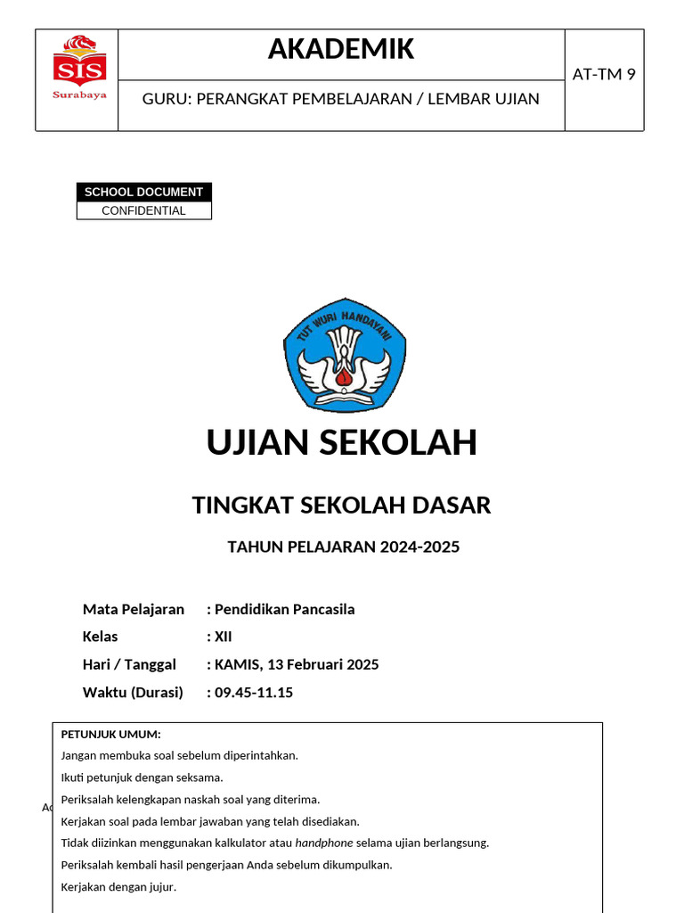7 Rahasia Menjawab Soal Ujian Sekolah Pendidikan Pancasila Kelas 5 yang Jarang Diketahui