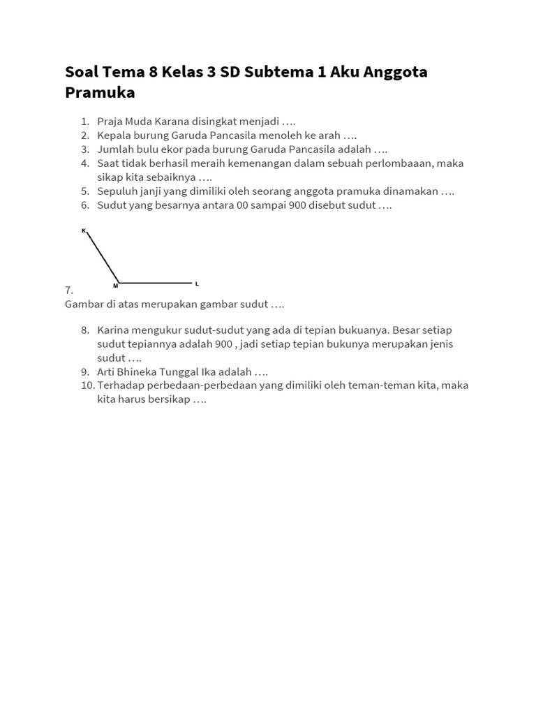 soal tema 8 kelas 3 subtema 1