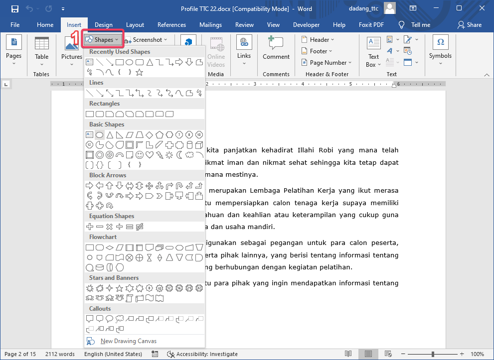 Ternyata Begini Cara Menambahkan Teks pada Shape di Word untuk Bagan Rapi