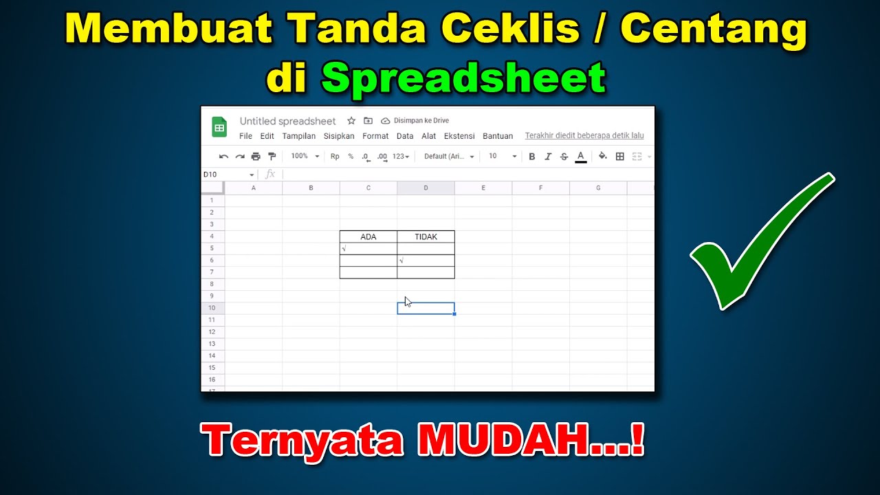 Cara Membuat Checklist Automatis Di Spreadsheet Spreadsheet Tutorial