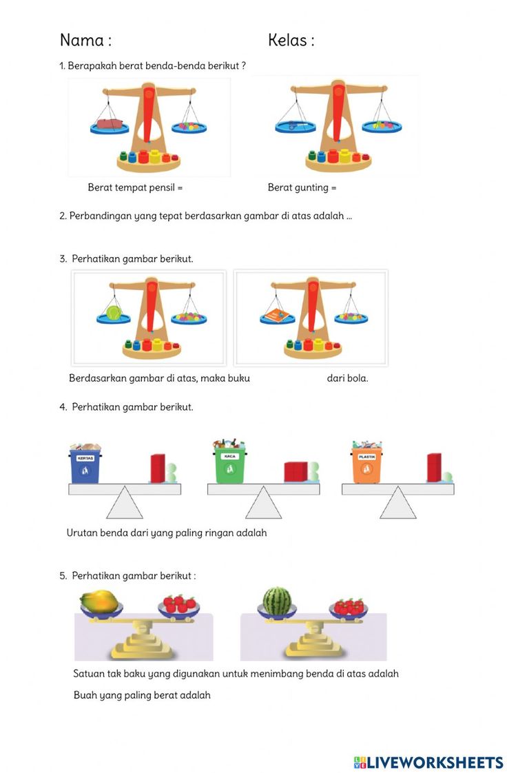 Mengubah Satuan Berat Worksheet Live Worksheets - Free Word Template
