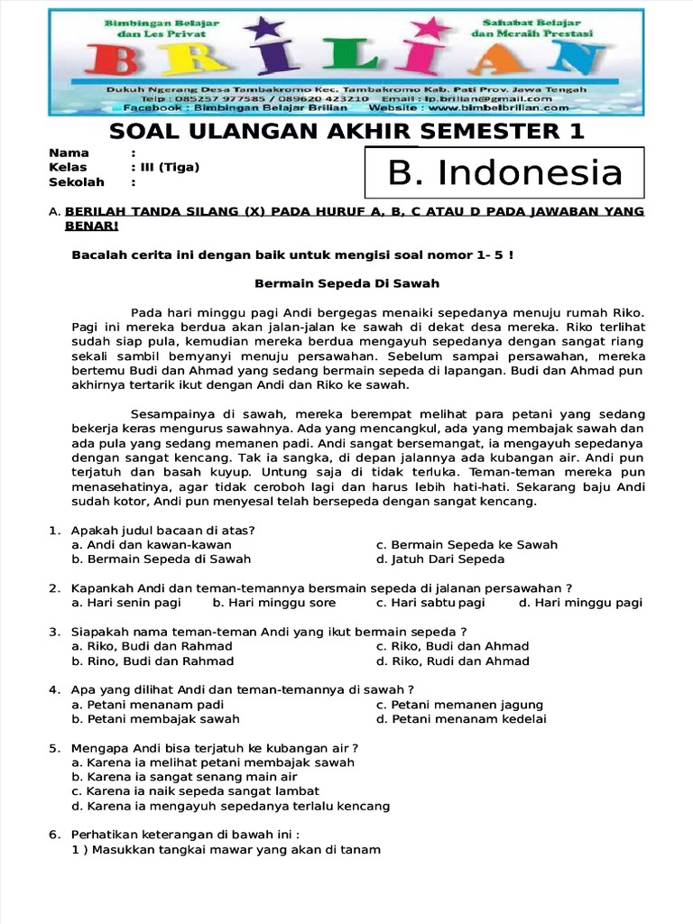 5 Langkah Mudah Download Kumpulan Soal Bahasa Indonesia Kelas 3 SD Semester 1 Kurikulum Merdeka 2026