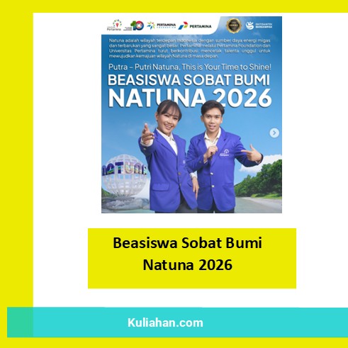 Beasiswa Sobat Bumi Natuna 2026 Kuliah S1 Gratis Beasiswa Sobat Bumi Natuna 2026 Kuliah S1 Gratis