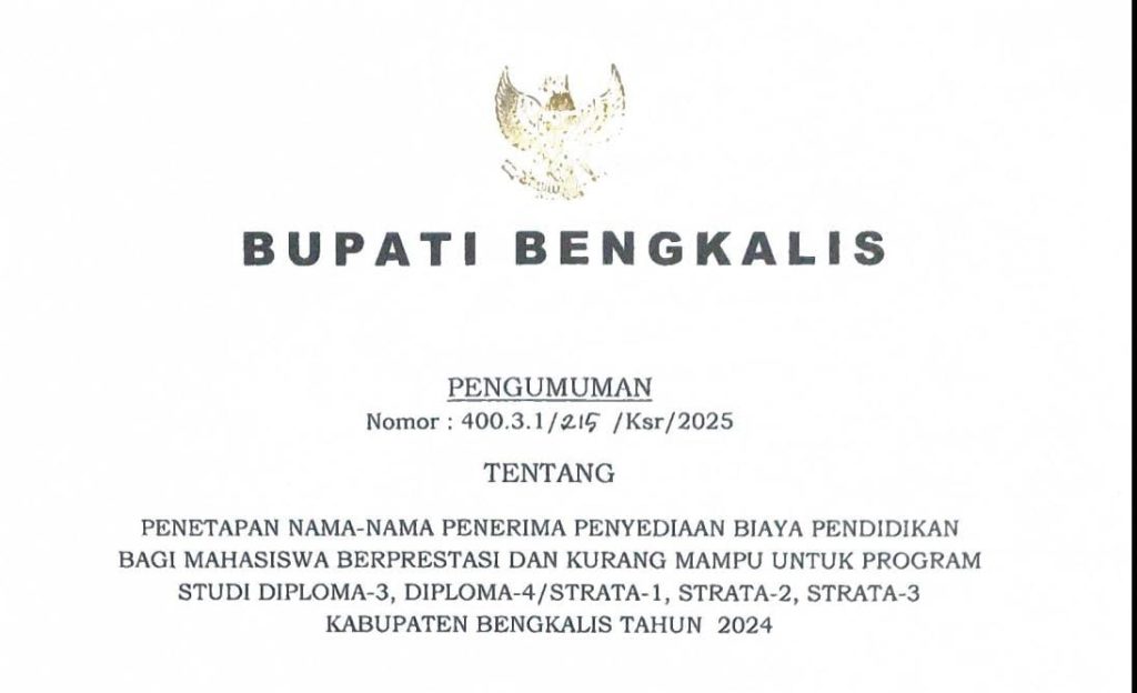 Ternyata Bengkalis Ada! Beasiswa Bengkalis 2024 di LPDP 2026 Tahap II, Ini Daftarnya