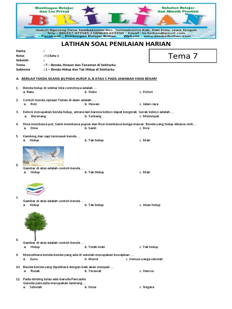 7 Contoh Soal Ujian Kelas 1 SD Tema 7 Ternyata Banyak Siswa Salah Jawab, Wajib Tahu Sebelum Terlambat