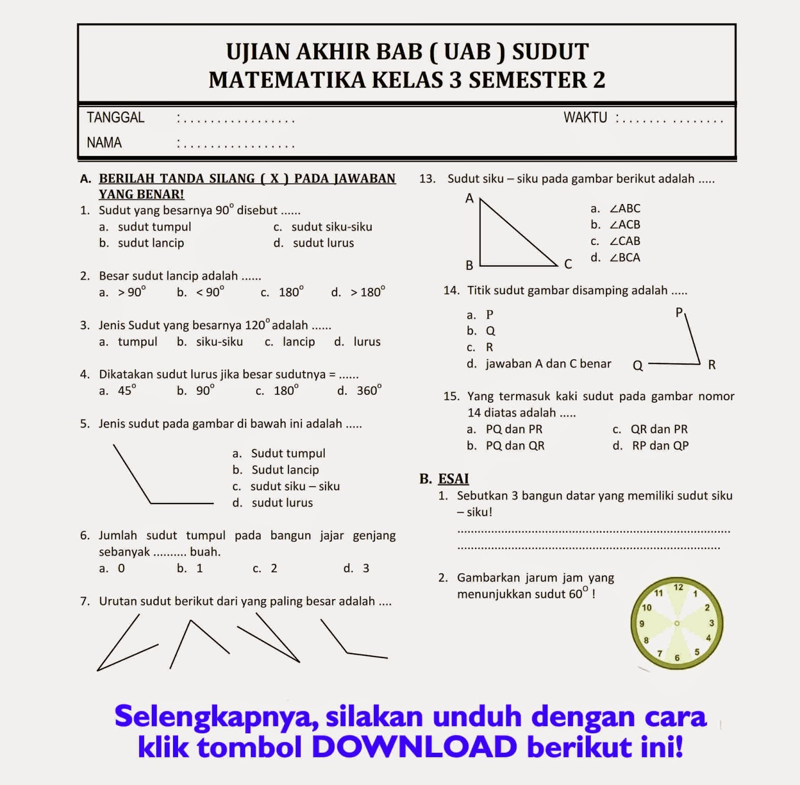 7 Rahasia Contoh Soal UTS Matematika Semester 2 Kelas 3 SD yang Wajib Kamu Kuasai Sekarang