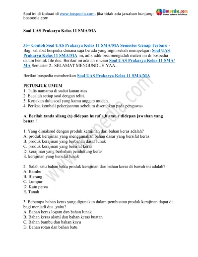 7 Rahasia Memahami Contoh Soal UAS Prakarya Kelas 11 Semester 2 Wajib Tahu Sebelum Ujian!