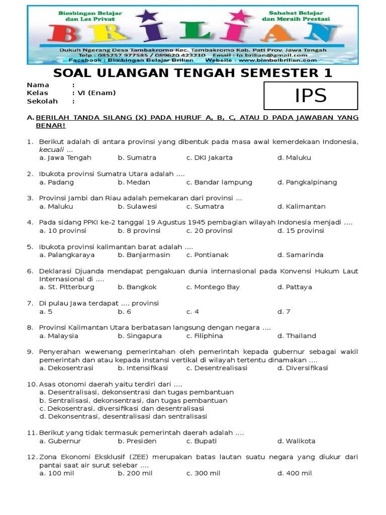 Contoh Soal Muatan IPS Kelas 6 Tema 2 yang Sering Muncul di Ulangan Sumatif, Wajib Tahu Sebelum STS