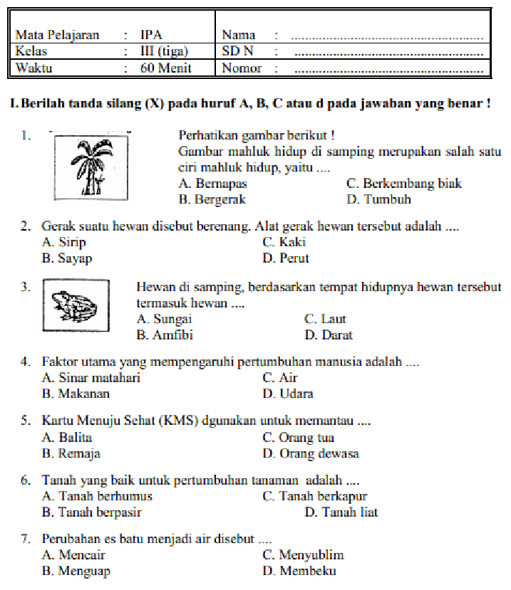 Contoh Soal Ujian IPA Semester 1 Kelas 3 SD Terbaru 2026 Lengkap dengan Kunci Jawaban yang Wajib Diketahui