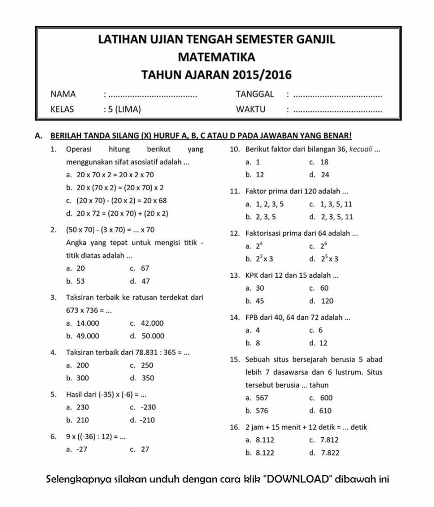 Kumpulan Contoh Soal MTK Kelas 8 Semester 2 Kurikulum 2013 Lengkap dengan Pembahasan untuk Persiapan Ujian