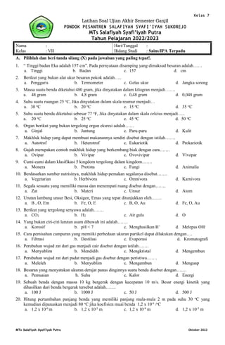 Rahasia Contoh Soal Ujian Kelas 7 Semester 1 yang Bikin Nilai Naik 25 Poin Sebelum Ujian