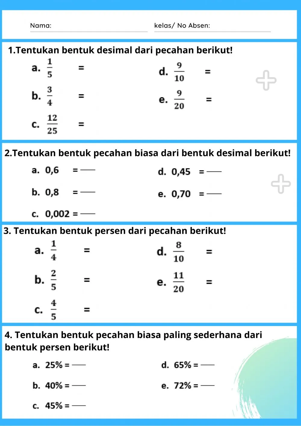 Terbukti 7 Cara Cepat Selesaikan Contoh2 Soal Desimal Pecahan dan Persen Kelas 4 SD