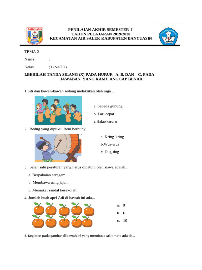Terbukti! Contoh soal ujian kelas 1 tema 2 2019 yang Bikin Anak Paham dalam Sekejap