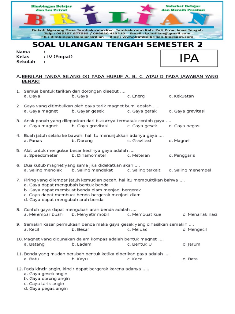 7 Contoh Soal-Soal IPA KD 3.2 Kelas 4 SD yang Mengejutkan dan Wajib Tahu Sebelum Ujian!