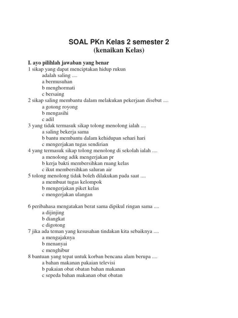 Rahasia Riset Medsos Bantu Guru Dapatkan Contoh Soal UAS PKN Kelas 2 SD Semester 2