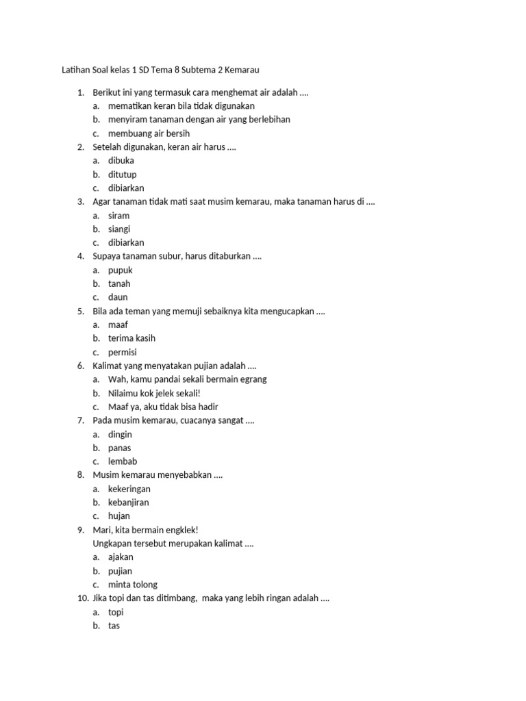 Rahasia Cepat Paham Soal PJOK Tematik Kelas 1 Tema 8 Subtema 4 Agar Nilai Sempurna Rahasia Cepat Paham Soal PJOK Tematik Kelas 1 Tema 8 Subtema 4 Agar Nilai Sempurna