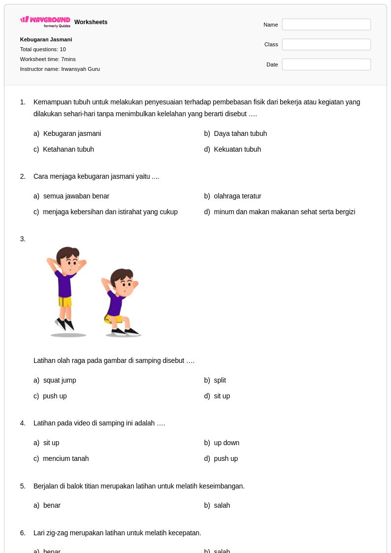 Rahasia Lulus Nilai Sempurna dengan Bocoran Soal PJOK Kebugaran Jasmani Kelas 4 Terbaru