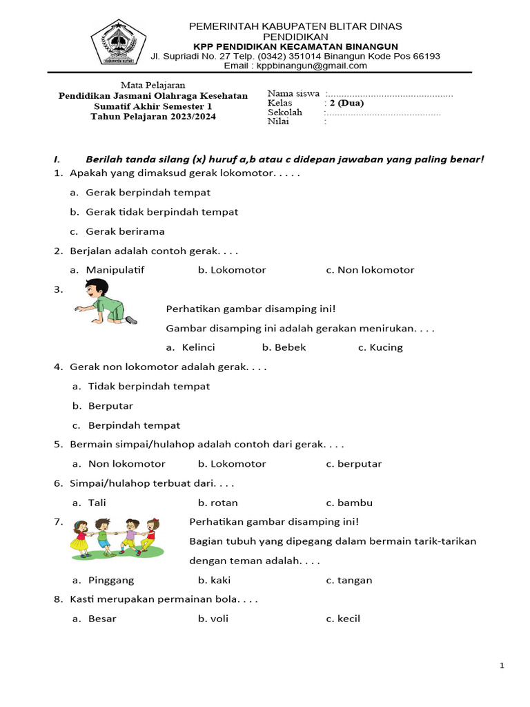 Rahasia Lulus Nilai Sempurna dengan Kumpulan Soal PJOK Kelas 2 Semester 1 Tema 4 Terbaru Rahasia Lulus Nilai Sempurna dengan Kumpulan Soal PJOK Kelas 2 Semester 1 Tema 4 Terbaru