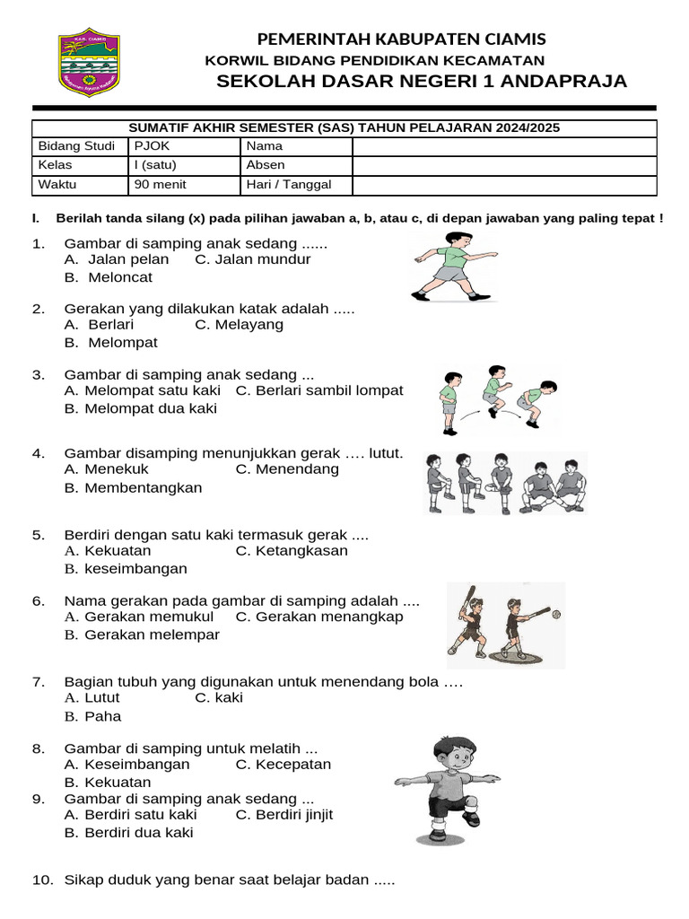 Rahasia Menjawab Soal PJOK Kelas 1 Tema 4 Agar Nilai Siswa Langsung Melejit Tinggi