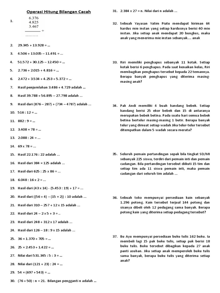 Ternyata Ini Rahasia Menjawab Soal Sifat Operasi Hitung Bilangan Cacah Kelas 3 SD Ternyata Ini Rahasia Menjawab Soal Sifat Operasi Hitung Bilangan Cacah Kelas 3 SD