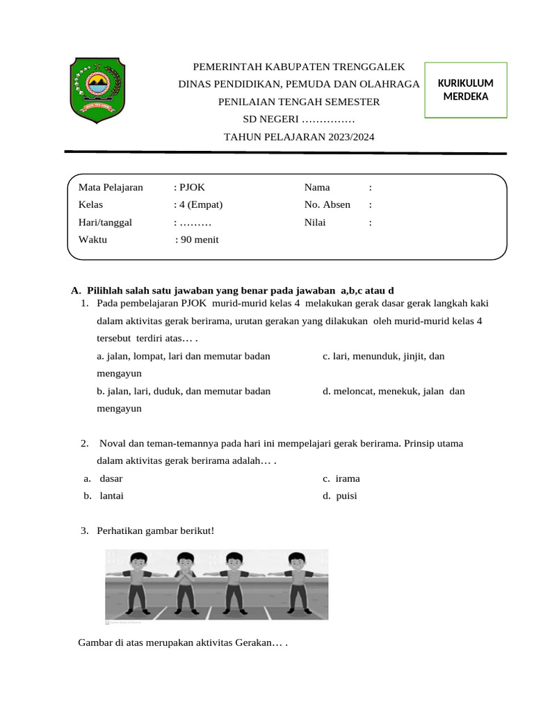 Wajib Tahu Kumpulan Soal PJOK K13 Kelas 4 Semester 2 untuk Persiapan Ujian Akhir